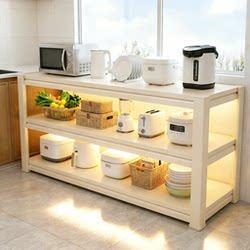 Kitchen Floor-Standing Storage Rack, Side Dining Table, Multi-Layer Storage Cabinet, Wall-Mounted Integrated Bowl Cabinet Shelf