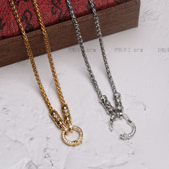 Thai style large copper gold-plated movable buckle titanium steel keel ...