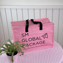 High-Quality Eco-Friendly Woven Bag Korean Sm Culture Merchandise Commuter Waterproof Travel Storage Dopamine Pink Gift Bag