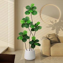 Ficus Lyrata Artificial Green Plant Indoor Floor-Standing Potted Plant Bionic Plant Fake Tree High-End Light Luxury Living Room Decoration Ornament