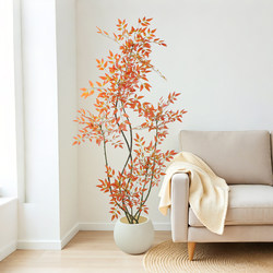 Artificial Green Plant of Nandina, High-End Light Luxury Indoor Living Room Tv Cabinet Floor-Standing Ornament, Simulated Plant Potted Fake Tree