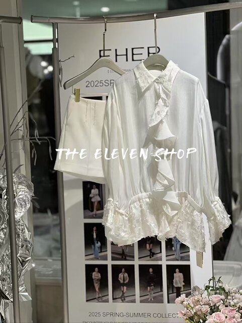 EHER White Shirt Jeans Yellow Suit Designer Brand Queen Mother Sicibang
