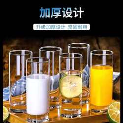 Ocean Imported Glass Cups for Home Use, Transparent Drinking Cups for Juice, Milk, Living Room Heat-Resistant Tea Cups, Set of 6