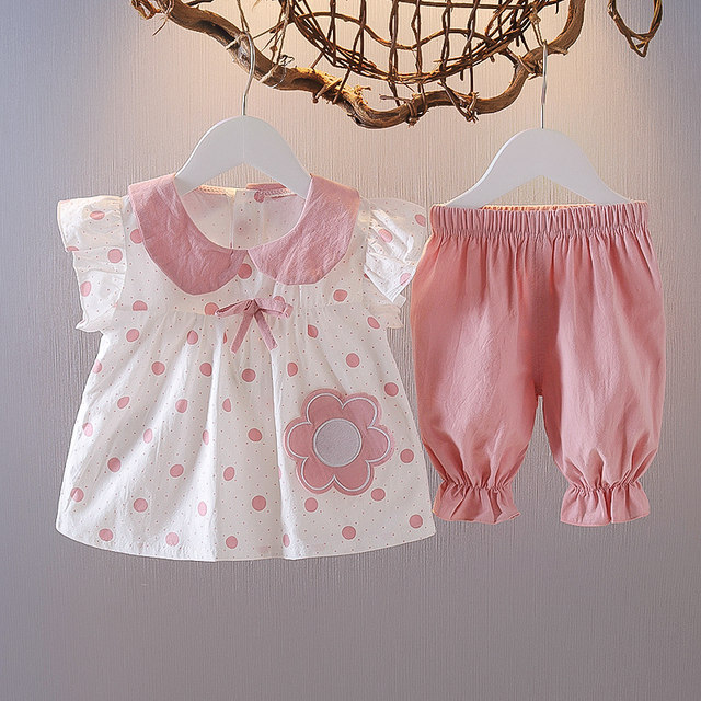 2024 new style girls' summer two-piece suit for baby girls 0-1-2-34 ...