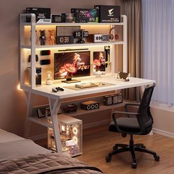 Computer Desk, Bedroom Home Desk, Bookshelf Integrated Table, Simple Desktop Office Desk, Girls' Bedroom Gaming Desk