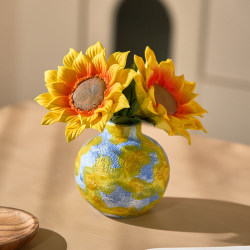 Jingdezhen Ceramic Sunflower Artificial Sunflower Living Room Ornaments Home Decorations Creative Light Luxury Vase Flower Arrangement