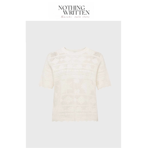 [Ready Stock] Nothing Written Narchi French hollow silk cotton pullover jacquard sweater short sleeves