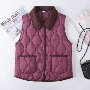 
Casual outer wear quilted vest jacket for women winter lining warm sleeveless waistcoat lapel mother new Chinese style vest