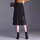 Black fishtail skirt for women 2025 new summer lace skirt A-line high waist drooping mid-length hip wrap skirt
