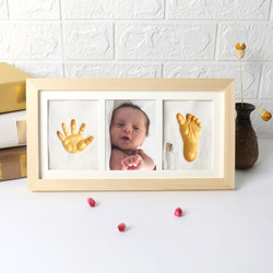 Baby Hand and Foot Print Clay, Fetal Hair Keepsake, Newborn Footprint, Baby Handprint Photo Frame, Full Moon Hundred-Day Gift