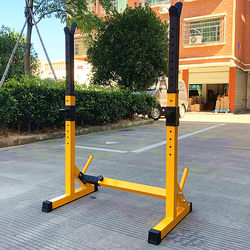 Yellow Integrated Squat Rack, Safe and Stable, Multifunctional for Home Use, Adjustable Bench Press Weightlifting Bench, Barbell Rack