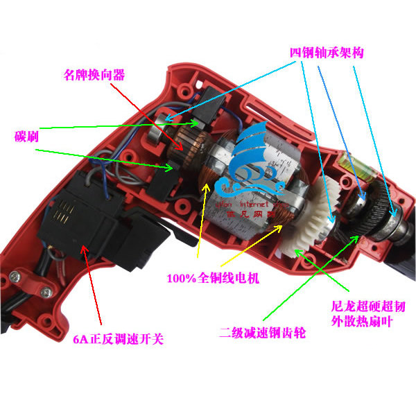 무료 배송 LIANGUAN 고품질 500W 모든 구리 정방향 및 역방향 속도 조절 조임 벨트 수평 전기 핸드 드릴 권총 드릴 전기 드라이버-