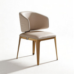 Visionaire Ripple Chair Italian-Style Light Luxury Dining Chair for Home Use, High-End Island Table Villa Dining Room Chair with Top-Grade Genuine Leather