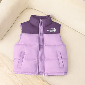 
Children's down cotton vest new style waistcoat children's clothing jackets for boys and girls, medium and large children's warm outer wear thickened vests