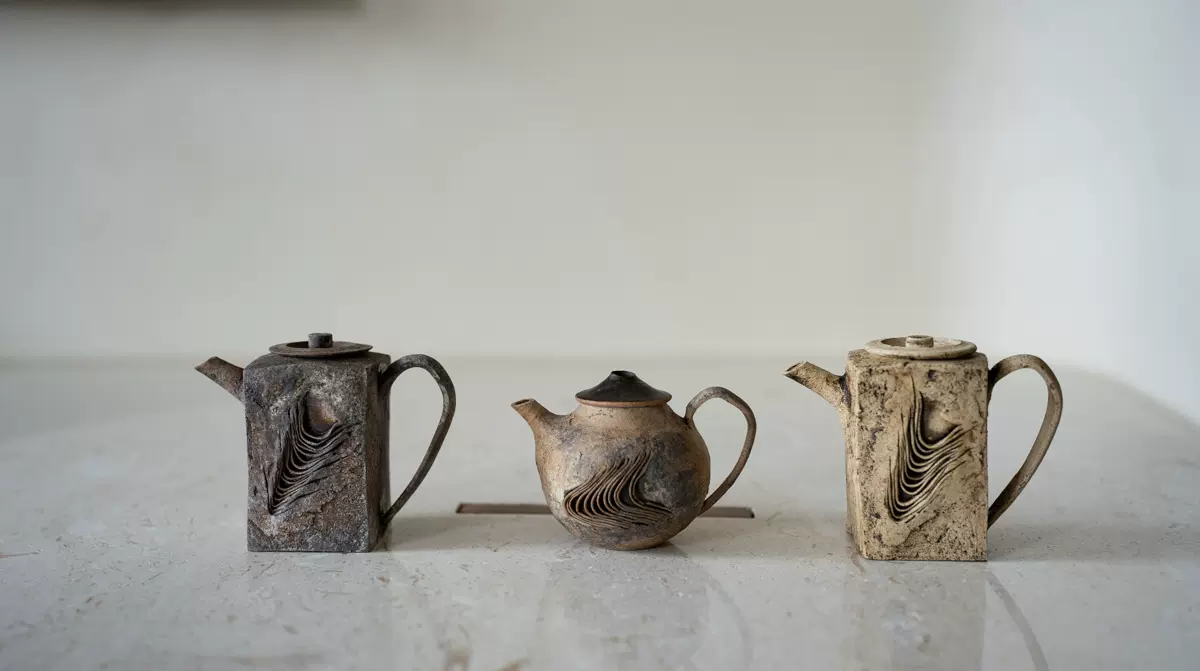 现货日本陶艺作家泉田之也手作日式创意正把壶积层茶壶