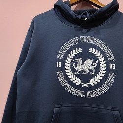 Spring, Autumn and Winter Thin/Fleece-Lined Cardiff University Jacket, Unisex Student Uniform, Hooded Casual Cardiff Sweatshirt
