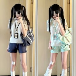 Original Design No. 7 Bell-Line Gymnastics Uniform Jk Summer New Product College Style Sports Suit Girls' Volleyball Uniform