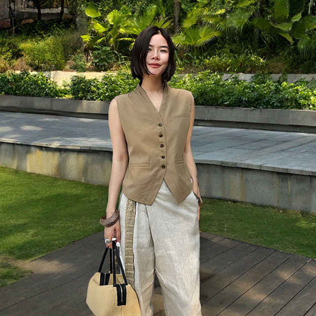 Women's Retro Herringbone Tweed Waistcoat Vest - V-Neck Steampunk Jacket For Office & Costume