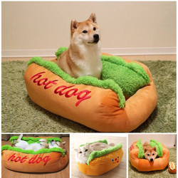 Pet Cute Dog Bed Large Hot Dog Sausage Burger Cat Pet Mat All-Season Universal Removable and Washable Thickened Autumn and Winter Version