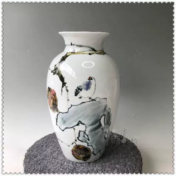 超值推荐景德镇陶瓷器台面花瓶窑变瓷方南作品硕果名人名作花器A