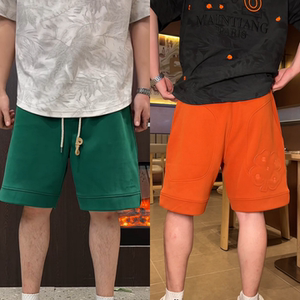 
American trendy brand heavy industry embroidered casual shorts summer new men's fashion versatile handsome high street style five-point pants