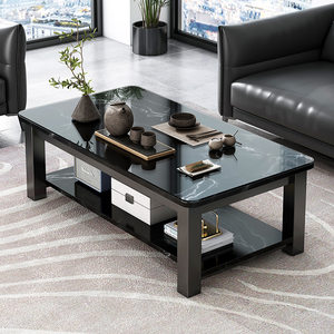 Tea table, living room, home tea table, light luxury, modern and simple office, tea table, small apartment, tempered glass table