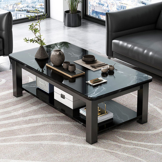 Tea table, living room, home tea table, light luxury, modern and simple office, tea table, small apartment, tempered glass table