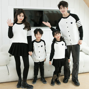 
Parent-child wear, love round-neck cardigan, family of three and four, stylish children's wear, couple wear, baby family wear