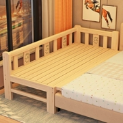 Giường ghép gỗ nguyên khối dành cho trẻ em Giường cũi em bé mở rộng cạnh giường Giường ghép giường phụ có lan can giường lớn ghép