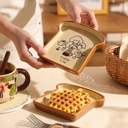 Creative and Stylish Plates, Popular Ceramic Bread and Toast Plates, Children's Dinner Plates, Household Tea and Snack Plates
