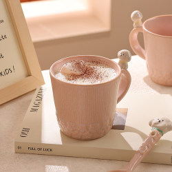 Mug, Particularly Beautiful Cup, Breakfast Cup, High-Quality, High-Temperature Resistant Ceramic Cup, Exquisite Coffee Cup, Couple Cup