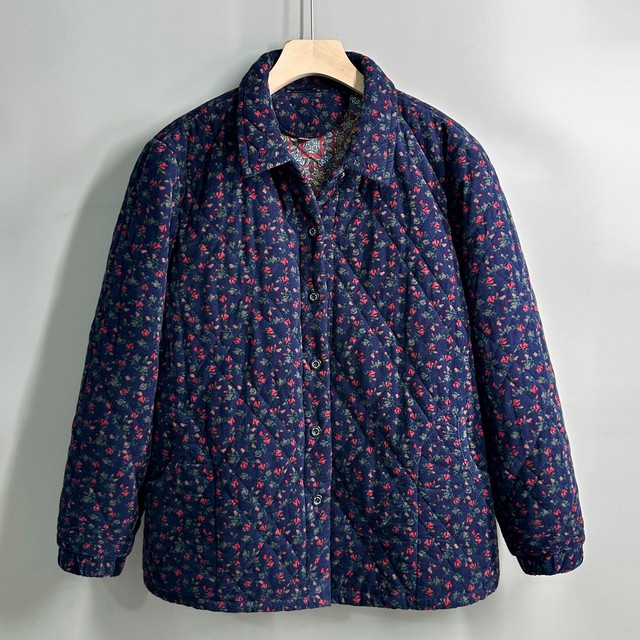 Middle-aged and elderly pure cotton small cotton-padded jackets for women in spring and autumn plus size cotton-padded clothes for mothers in autumn large-size corduroy thin cotton-padded jackets