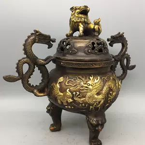 【★安心の定価販売★】 antique Selling Best Latest burner incense lion copper 彫刻・オブジェ