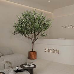 Simulated Green Plants, Large High-End Olive Tree Bonsai, Clothing Store Decoration, Bionic Fake Tree Plants, Floor-Standing Potted Plants