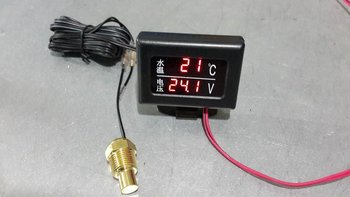 
Double display meter truck water temperature voltage two-in-one combination table 12V24V general truck modified LCD digital water temperature