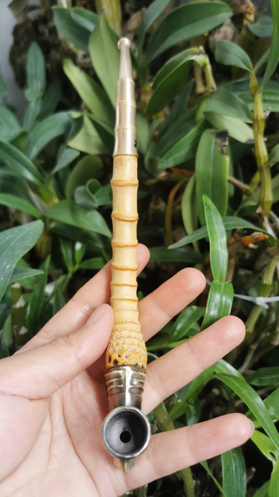 贵州民间特色手工竹根烟斗老式烟杆长度21公分