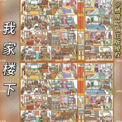 Qihen Cultural and Creative 2.0: 3D Landscape Stickers for My House Downstairs, Fun DIY Stickers for Town Street Scene Grids