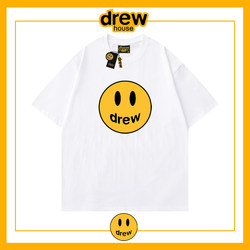 Summer Trendy Brand Drew Short-Sleeved T-Shirt Summer Clothing for Men and Women Couples Pure Cotton Loose Half-Sleeved Justin Bieber Top Trendy