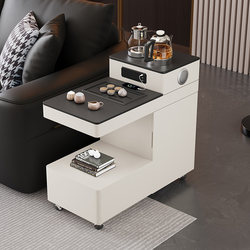 Solid Wood Movable Tea Table with Automatic Water Filling Kettle Integrated Tea Table Side Cabinet 2025 New Model Sofa Side Cabinet