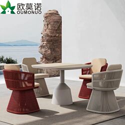 Outdoor Tables and Chairs, Courtyard Villa, Hotel Terrace, Garden Balcony, Terrace, Rotatable Single Chair, Balcony Three-Piece Set