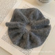 Gray large rabbit fur knitted wool large intestine hair tie for women in autumn and winter with low ponytail hair rope and hair rubber band