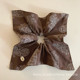 Brown cashew flower printed square scarf large intestine hair tie for women Korean style square hair tie side low ponytail hair rope