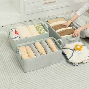 
New satin storage basket foldable washable home down jacket sweater pants storage box