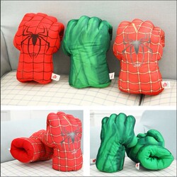 Plush Toy Boxing Gloves for Children and Adults Hulk Boxing Gloves Spider-Man Doll Boy Birthday Gift