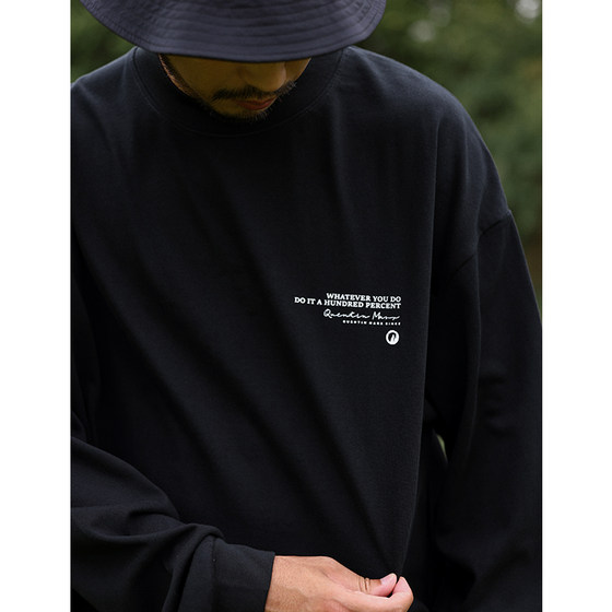 
Quentin Marx Japanese men's 360g heavy long-sleeved T-shirt pullover sweatshirt underwear trendy men's loose large size