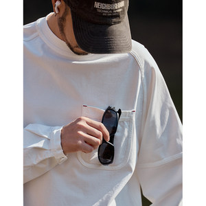 
Quentin Marx Japanese men's heavyweight long-sleeved T-shirt round neck casual loose cotton bottoming shirt trendy spring