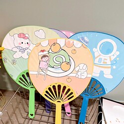 Plastic Creative Fan, Banana Fan, Cattail Fan, Cartoon Round Small Fan, Student Cooling Fan, Mosquito Repellent Household Fan, Summer