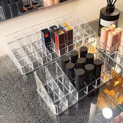 Transparent Deepened Lipstick Storage Box, Makeup and Skincare Product Lip Gloss Desktop Storage Box, Lipstick Display Stand