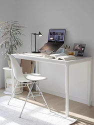Solid Wood Desk, Nordic Home Office Desk, Staff Desk, Simple Laptop Desktop Computer Desk, Internet Celebrity Gaming Desk