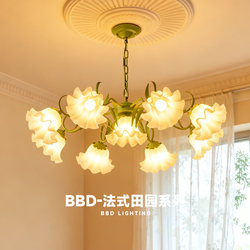 French-Style Pastoral Living Room Chandelier, Creative Internet-Famous Lily-Of-The-Valley Flower Lamp, American Country-Style Retro Lighting Fixture, Dining Room and Bedroom Lamp